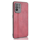 For OPPO A94 5G / F19 Pro+ 5G Shockproof Sewing Cow Skin Texture PC + PU + TPU Case(Red)