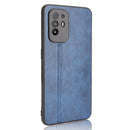 For OPPO A94 5G / F19 Pro+ 5G Shockproof Sewing Cow Skin Texture PC + PU + TPU Case(Blue)
