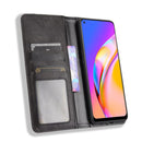 For OPPO A94 5G / Reno5Z 5G / F19 Pro+ 5G Magnetic Buckle Retro Crazy Horse Texture Horizontal Flip Leather Case with Holder & Card Slots & Photo Frame(Black)