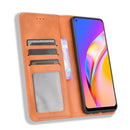 For OPPO A94 5G / Reno5Z 5G / F19 Pro+ 5G Magnetic Buckle Retro Crazy Horse Texture Horizontal Flip Leather Case with Holder & Card Slots & Photo Frame(Brown)