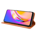 For OPPO A94 5G / Reno5Z 5G / F19 Pro+ 5G Magnetic Buckle Retro Crazy Horse Texture Horizontal Flip Leather Case with Holder & Card Slots & Photo Frame(Brown)