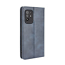 For OPPO A94 5G / Reno5Z 5G / F19 Pro+ 5G Magnetic Buckle Retro Crazy Horse Texture Horizontal Flip Leather Case with Holder & Card Slots & Photo Frame(Blue)