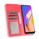 For OPPO A94 5G / Reno5Z 5G / F19 Pro+ 5G Magnetic Buckle Retro Crazy Horse Texture Horizontal Flip Leather Case with Holder & Card Slots & Photo Frame(Red)