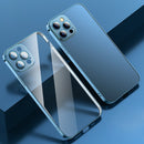 Anti-fingerprint Frosted Electroplating Protective Case with Camera Film For iPhone 12 Pro Max(Blue)