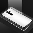 For Xiaomi Redmi Note 8 Pro Carbon Fiber Texture Gradient Color Glass Case(White)