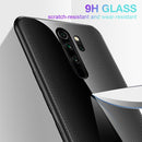 For Xiaomi Redmi Note 8 Pro Carbon Fiber Texture Gradient Color Glass Case(White)