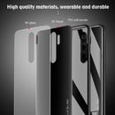 For Xiaomi Redmi Note 8 Pro Carbon Fiber Texture Gradient Color Glass Case(White)