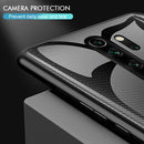 For Xiaomi Redmi Note 8 Pro Carbon Fiber Texture Gradient Color Glass Case(White)