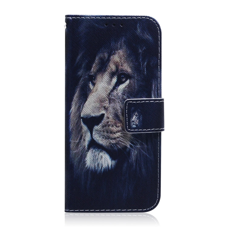 For Samsung Galaxy S21 FE Coloured Drawing Horizontal Flip Leather Case, with Holder & Card Slots & Wallet(Lion)