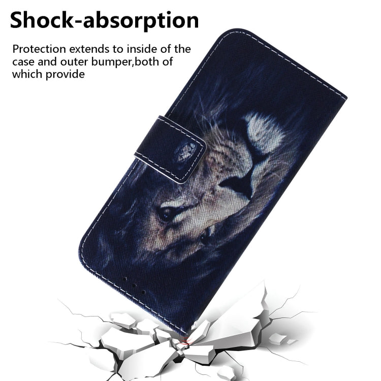 For Samsung Galaxy S21 FE Coloured Drawing Horizontal Flip Leather Case, with Holder & Card Slots & Wallet(Lion)