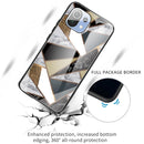 For Xiaomi Mi 11 Abstract Marble Pattern Glass Protective Case(Rhombus Golden)