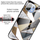 For Xiaomi Mi 11 Abstract Marble Pattern Glass Protective Case(Rhombus Golden)