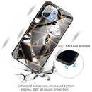 For Xiaomi Mi 11 Abstract Marble Pattern Glass Protective Case(Rhombus Black)