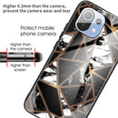 For Xiaomi Mi 11 Abstract Marble Pattern Glass Protective Case(Rhombus Black)