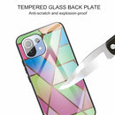 For Xiaomi Mi 11 Abstract Marble Pattern Glass Protective Case(Rhombus Gradient)