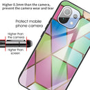 For Xiaomi Mi 11 Abstract Marble Pattern Glass Protective Case(Rhombus Gradient)