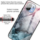 For Xiaomi Mi 11 Abstract Marble Pattern Glass Protective Case(Abstract Light Pink)