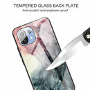 For Xiaomi Mi 11 Abstract Marble Pattern Glass Protective Case(Abstract Black)