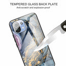 For Xiaomi Mi 11 Abstract Marble Pattern Glass Protective Case(Abstract Gold)