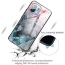 For Xiaomi Mi 11 Lite Abstract Marble Pattern Glass Protective Case(Abstract Light Pink)