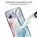 For Xiaomi Mi 11 Lite Abstract Marble Pattern Glass Protective Case(Abstract Gray)