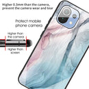 For Xiaomi Mi 11 Lite Abstract Marble Pattern Glass Protective Case(Abstract Gray)