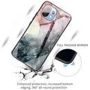 For Xiaomi Mi 11 Lite Abstract Marble Pattern Glass Protective Case(Abstract Black)