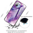 For Xiaomi Mi 11 Lite Abstract Marble Pattern Glass Protective Case(Abstract Purple)