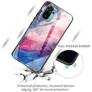 For Xiaomi Redmi Note 10 Abstract Marble Pattern Glass Protective Case(Abstract Red)