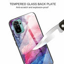For Xiaomi Redmi Note 10 Abstract Marble Pattern Glass Protective Case(Abstract Red)