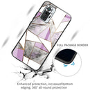 For Xiaomi Redmi Note 10 Pro / Note 10 Pro Max Abstract Marble Pattern Glass Protective Case(Rhombus Gray Purple)