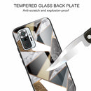 For Xiaomi Redmi Note 10 Pro / Note 10 Pro Max Abstract Marble Pattern Glass Protective Case(Rhombus Golden)