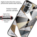 For Xiaomi Redmi Note 10 Pro / Note 10 Pro Max Abstract Marble Pattern Glass Protective Case(Rhombus Golden)