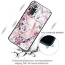 For Xiaomi Redmi Note 10 Pro / Note 10 Pro Max Abstract Marble Pattern Glass Protective Case(Rhombus Rose)