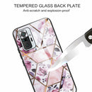 For Xiaomi Redmi Note 10 Pro / Note 10 Pro Max Abstract Marble Pattern Glass Protective Case(Rhombus Rose)