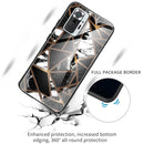 For Xiaomi Redmi Note 10 Pro / Note 10 Pro Max Abstract Marble Pattern Glass Protective Case(Rhombus Black)
