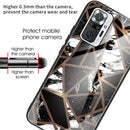 For Xiaomi Redmi Note 10 Pro / Note 10 Pro Max Abstract Marble Pattern Glass Protective Case(Rhombus Black)