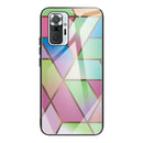 For Xiaomi Redmi Note 10 Pro / Note 10 Pro Max Abstract Marble Pattern Glass Protective Case(Rhombus Gradient)