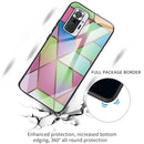 For Xiaomi Redmi Note 10 Pro / Note 10 Pro Max Abstract Marble Pattern Glass Protective Case(Rhombus Gradient)