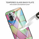 For Xiaomi Redmi Note 10 Pro / Note 10 Pro Max Abstract Marble Pattern Glass Protective Case(Rhombus Gradient)
