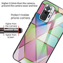 For Xiaomi Redmi Note 10 Pro / Note 10 Pro Max Abstract Marble Pattern Glass Protective Case(Rhombus Gradient)