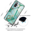 For Xiaomi Redmi Note 10 Pro / Note 10 Pro Max Abstract Marble Pattern Glass Protective Case(Rhombus Green)