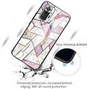 For Xiaomi Redmi Note 10 Pro / Note 10 Pro Max Abstract Marble Pattern Glass Protective Case(Rhombus White Purple)