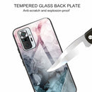 For Xiaomi Redmi Note 10 Pro / Note 10 Pro Max Abstract Marble Pattern Glass Protective Case(Abstract Light Pink)