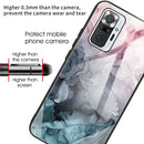 For Xiaomi Redmi Note 10 Pro / Note 10 Pro Max Abstract Marble Pattern Glass Protective Case(Abstract Light Pink)
