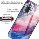 For Xiaomi Redmi Note 10 Pro / Note 10 Pro Max Abstract Marble Pattern Glass Protective Case(Abstract Red)