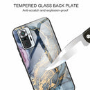 For Xiaomi Redmi Note 10 Pro / Note 10 Pro Max Abstract Marble Pattern Glass Protective Case(Abstract Gold)