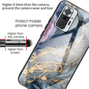 For Xiaomi Redmi Note 10 Pro / Note 10 Pro Max Abstract Marble Pattern Glass Protective Case(Abstract Gold)