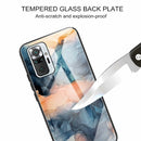 For Xiaomi Redmi Note 10 Pro / Note 10 Pro Max Abstract Marble Pattern Glass Protective Case(Abstract Blue)