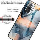 For Xiaomi Redmi Note 10 Pro / Note 10 Pro Max Abstract Marble Pattern Glass Protective Case(Abstract Blue)